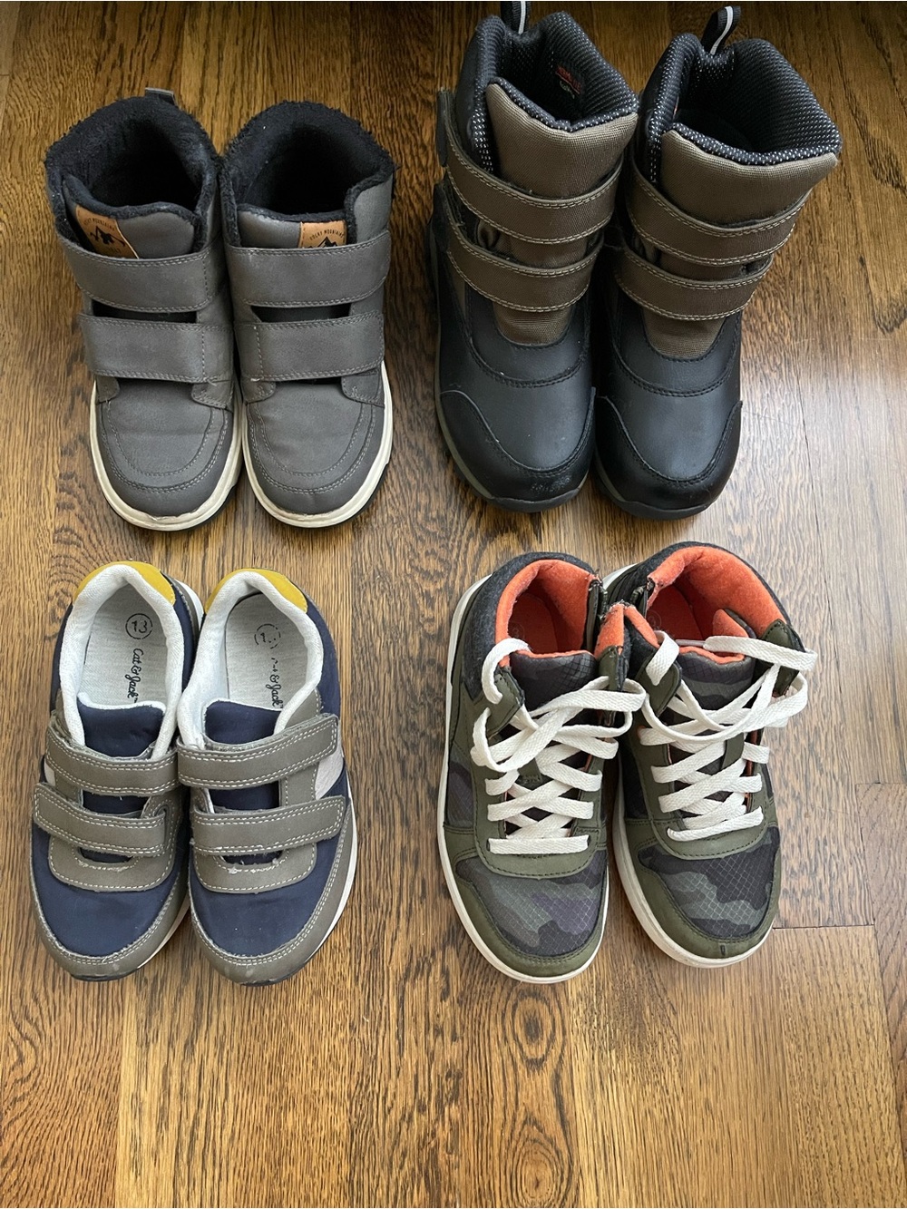 Bundle of 4 pairs of kids shoes and boots